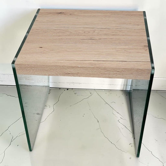 8530 IKEA Malm Small Side Table Glass Legs
