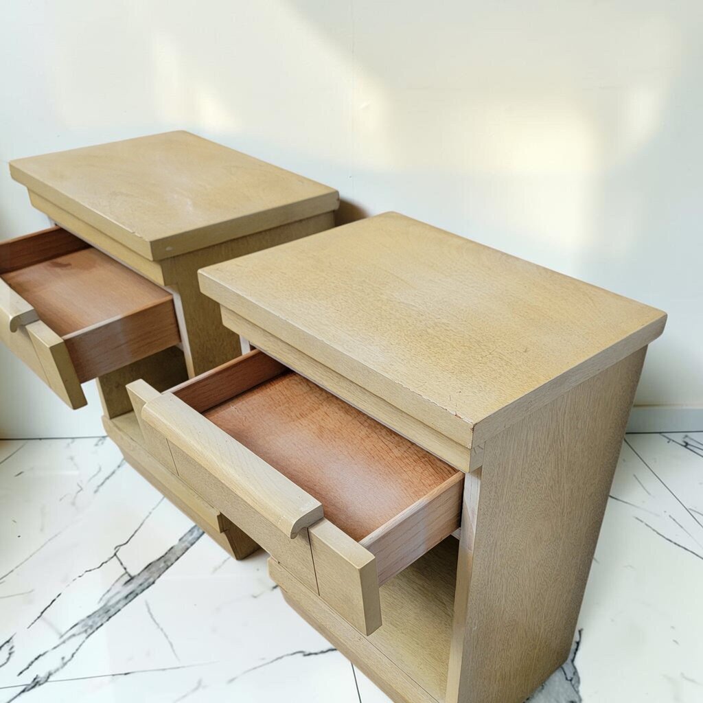 8531-8532 Vintage Solid Pine Brutalist-Style #Nightstand