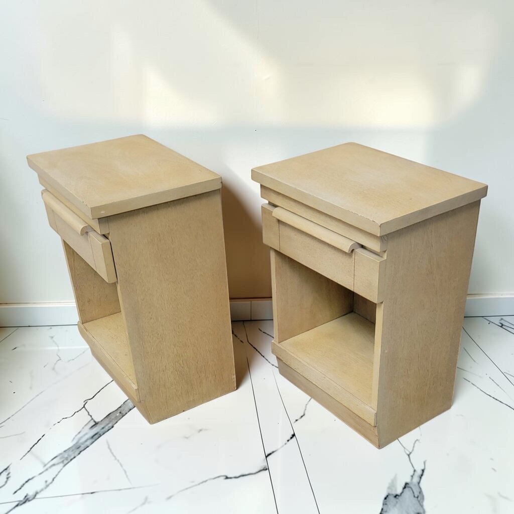 8531-8532 Vintage Solid Pine Brutalist-Style #Nightstand