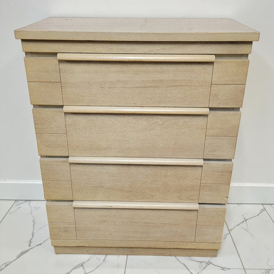 8533 Vintage Solid Pine Brutalist Style 4-Drawer #Chest