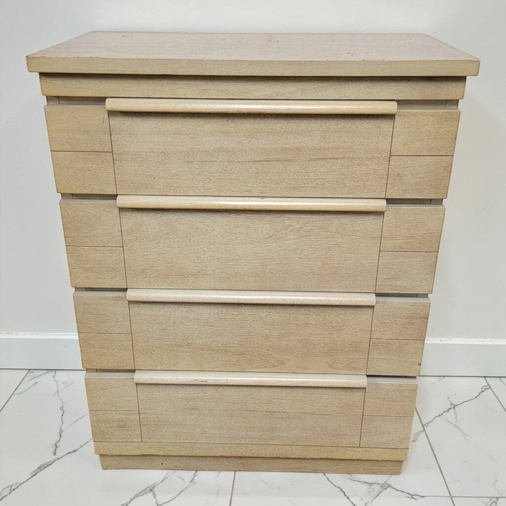 8533 Vintage Solid Pine Brutalist Style 4-Drawer #Chest