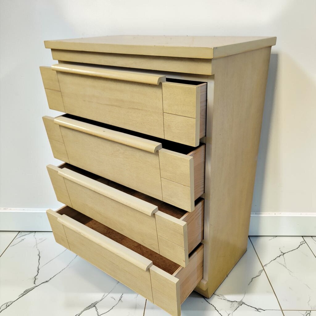 8533 Vintage Solid Pine Brutalist Style 4-Drawer #Chest