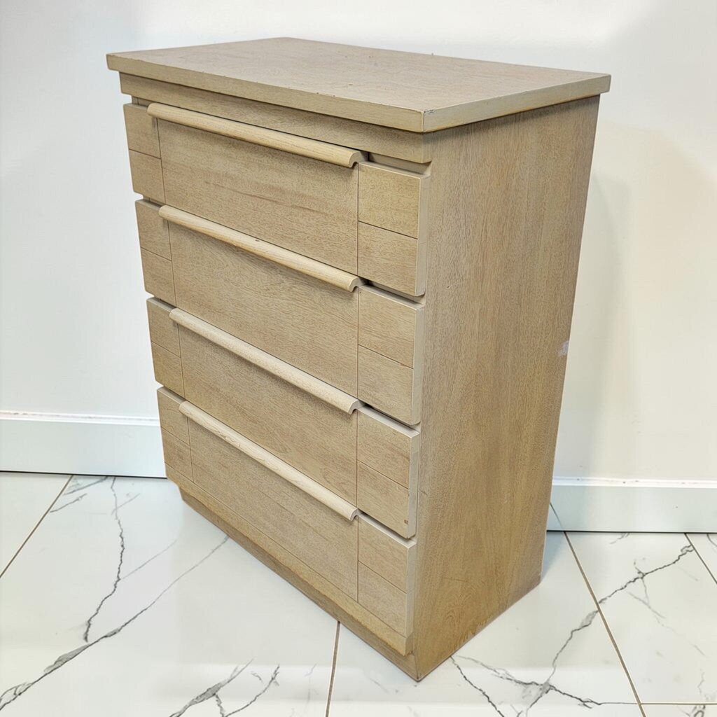 8533 Vintage Solid Pine Brutalist Style 4-Drawer #Chest