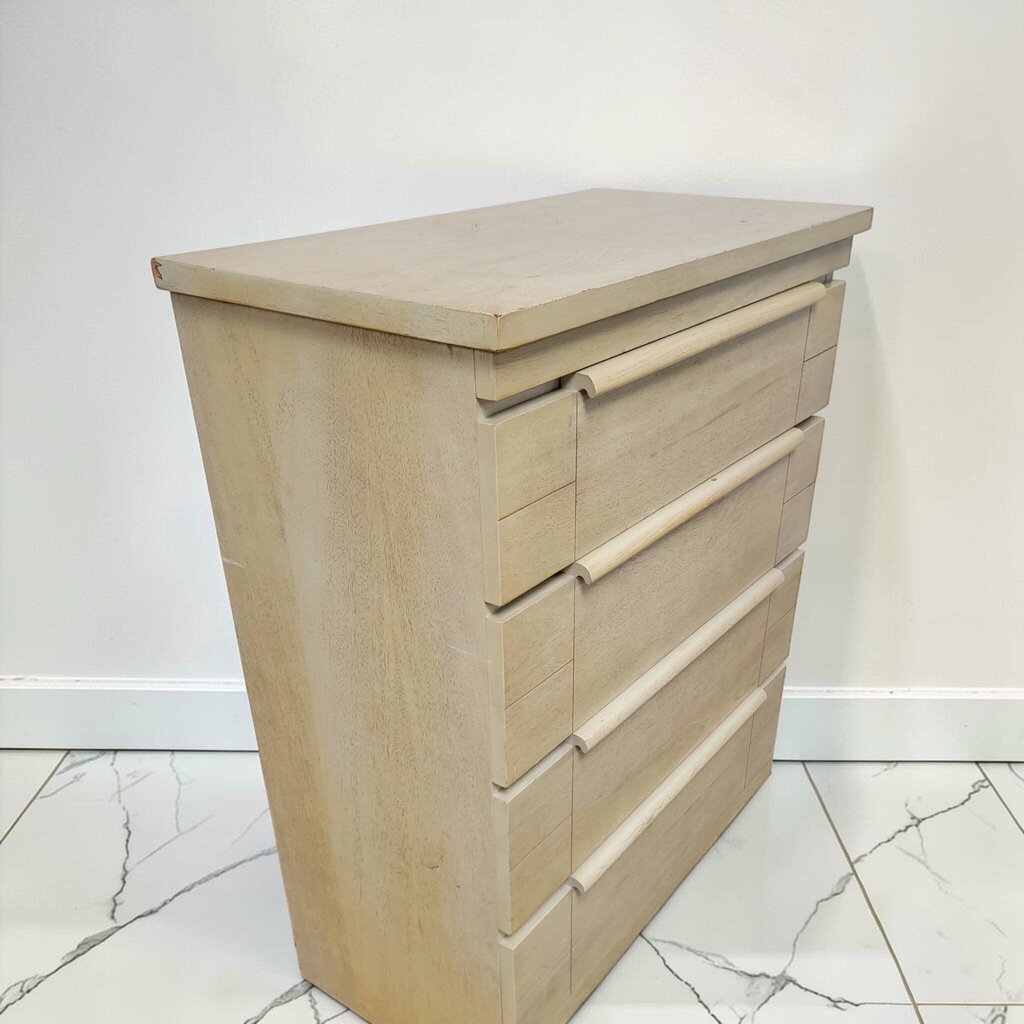 8533 Vintage Solid Pine Brutalist Style 4-Drawer #Chest