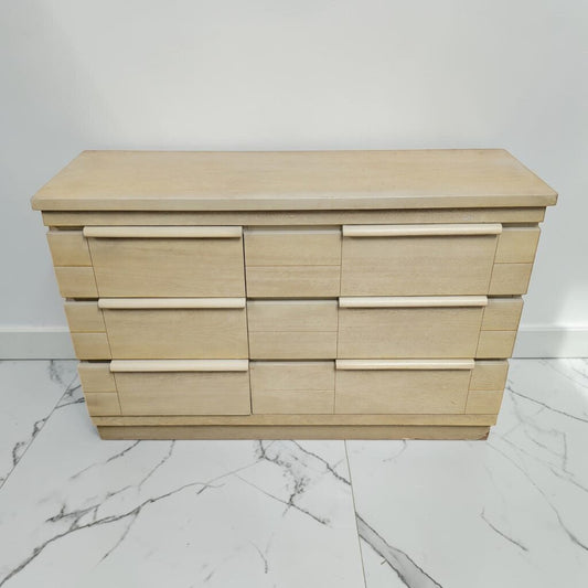 8534 Vintage Solid Pine Brutalist Style 6 Drawer #Dresser