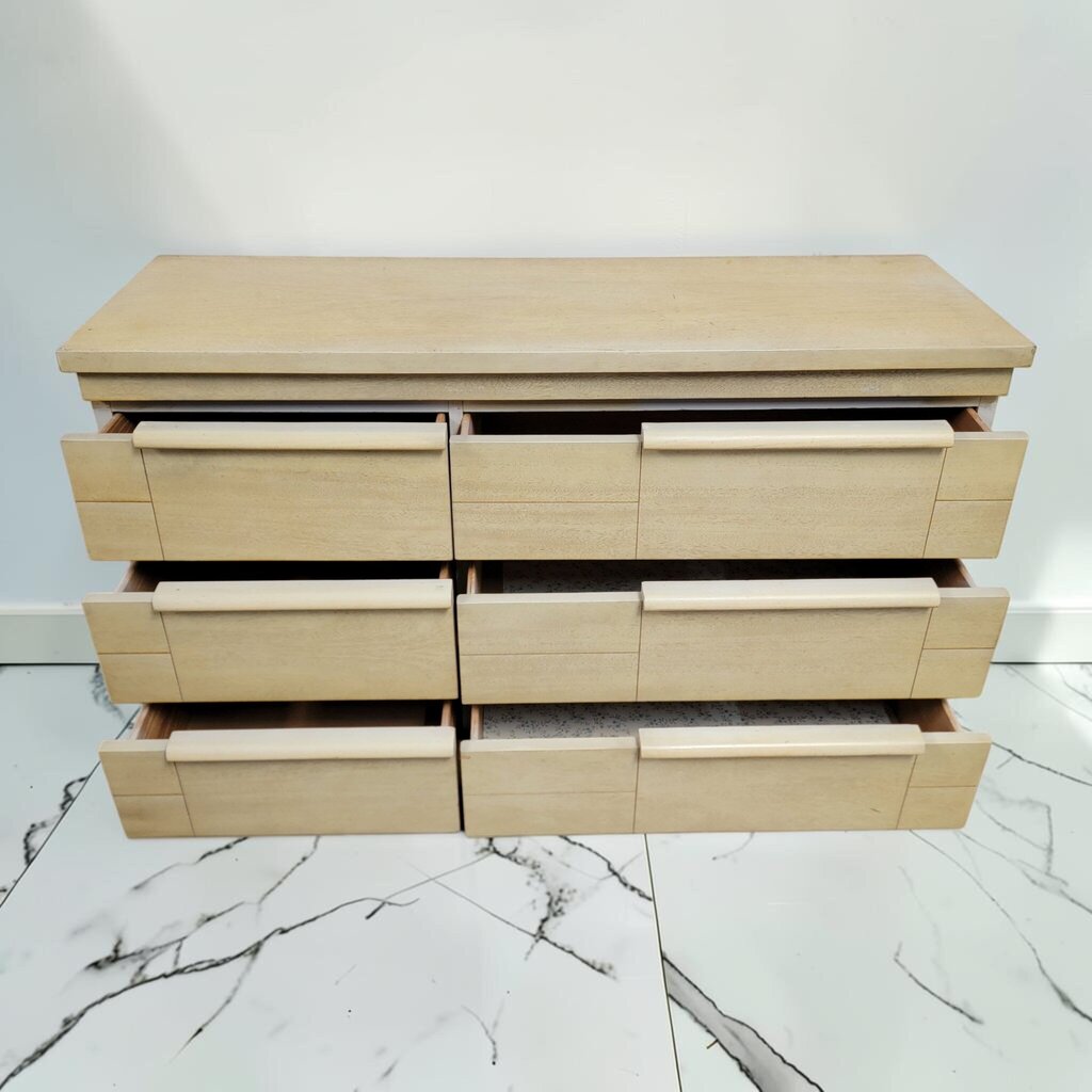 8534 Vintage Solid Pine Brutalist Style 6 Drawer #Dresser