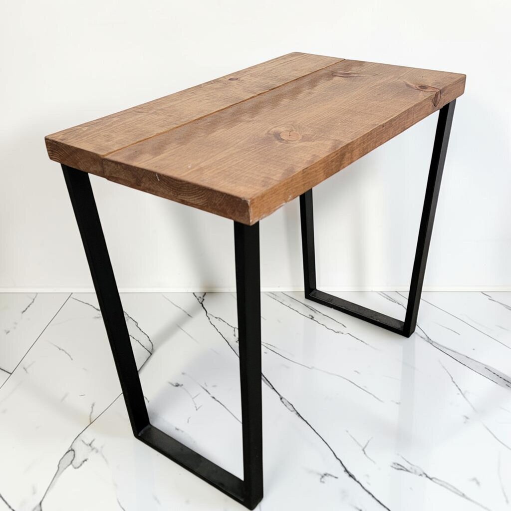 8536 Rustic Industrial Reclaimed Wood U-Shaped Leg Desk