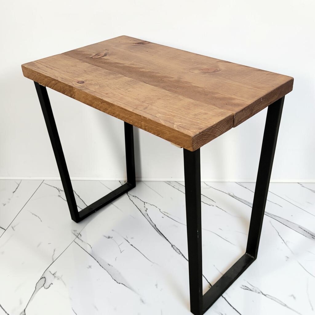 8536 Rustic Industrial Reclaimed Wood U-Shaped Leg Desk