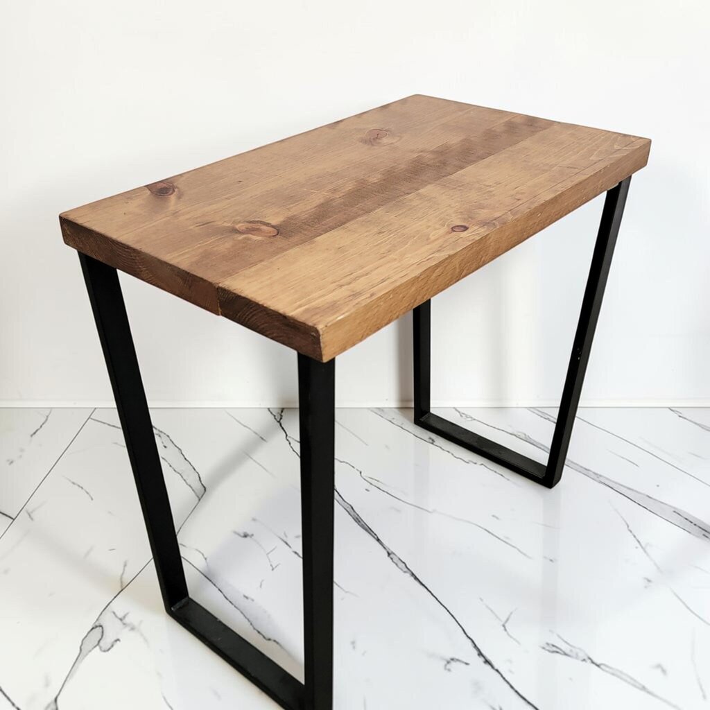 8536 Rustic Industrial Reclaimed Wood U-Shaped Leg Desk