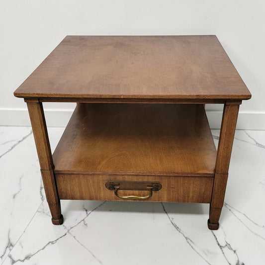 8538 Mid-Century Modern Henredon Square Two-Tier Side #Table with Drawer Used ~ FURNITURE