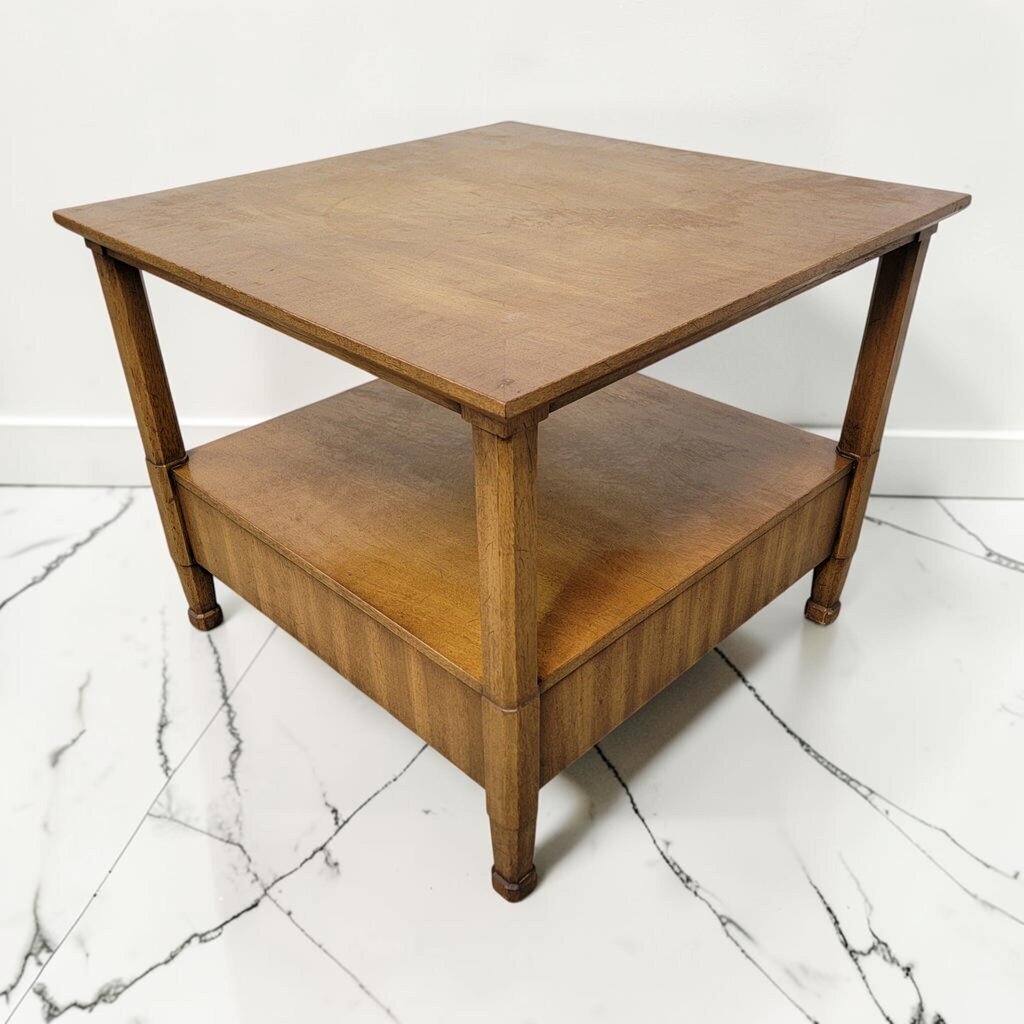 8538 Mid-Century Modern Henredon Square Two-Tier Side #Table with Drawer ~ FURNITURE