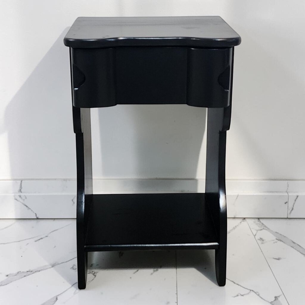 8542 Black Mid Century Modern Nightstand with Drawer