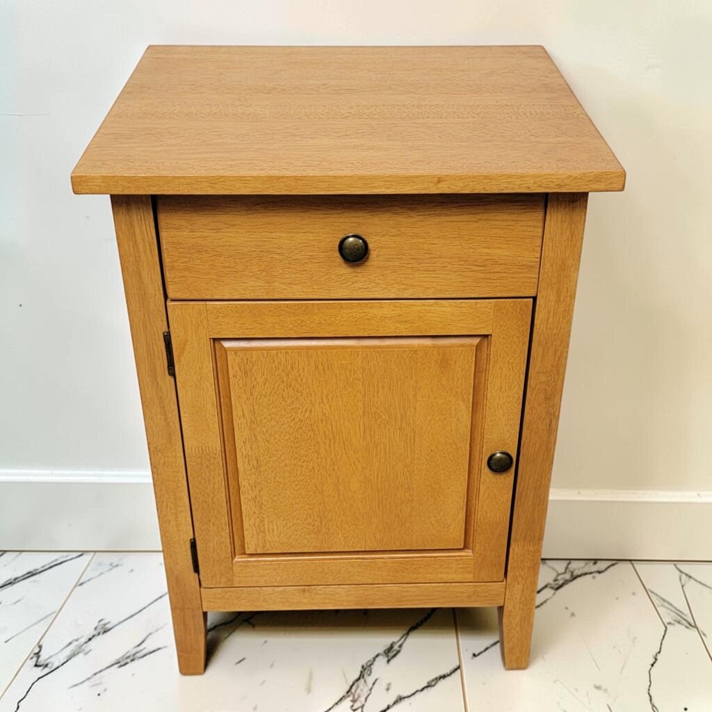 8547 Honey Oak Single- Drawer Nightstand with Cabinet