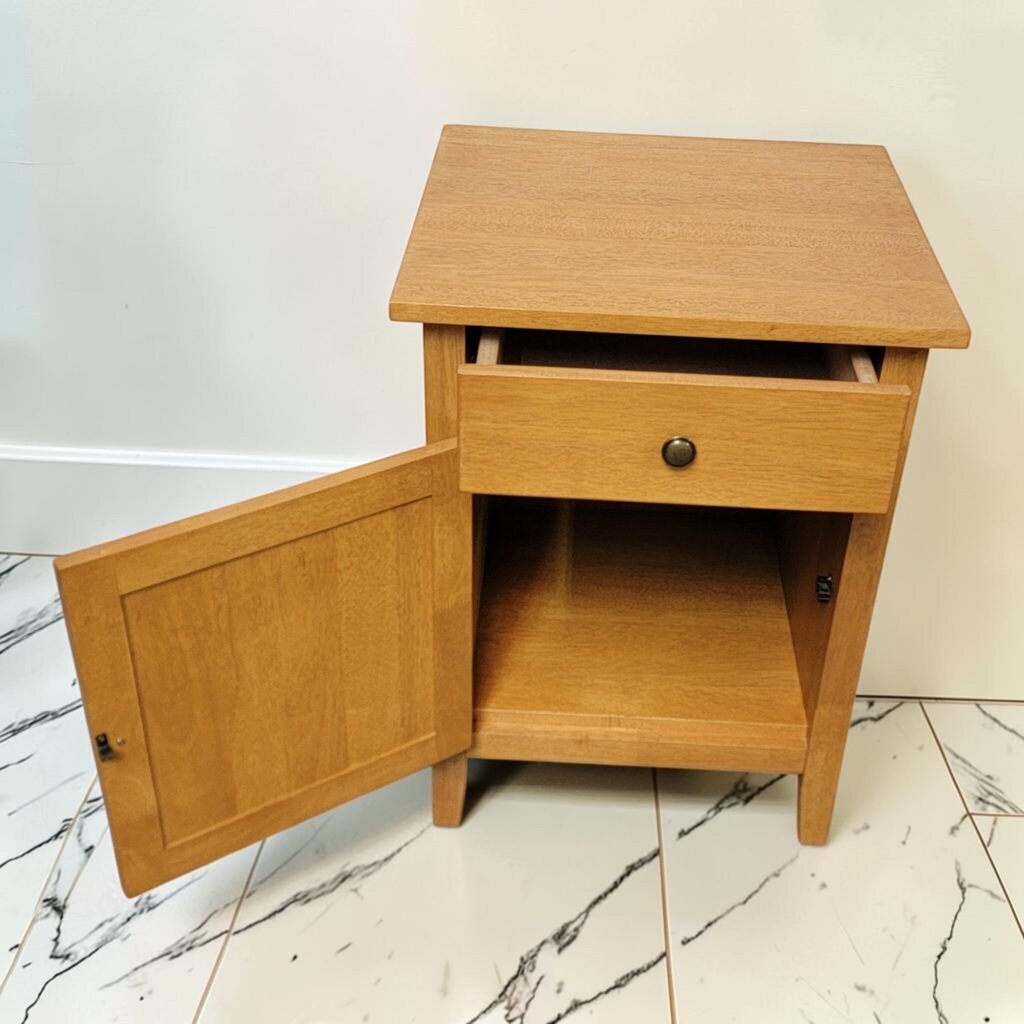 8547 Honey Oak Single- Drawer Nightstand with Cabinet