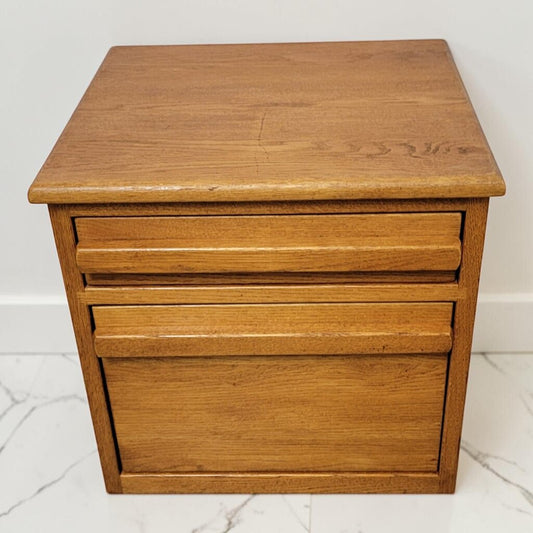8548 Oak Two- Drawer Storage Cabinet