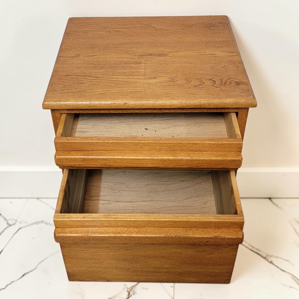 8548 Oak Two- Drawer Storage Cabinet
