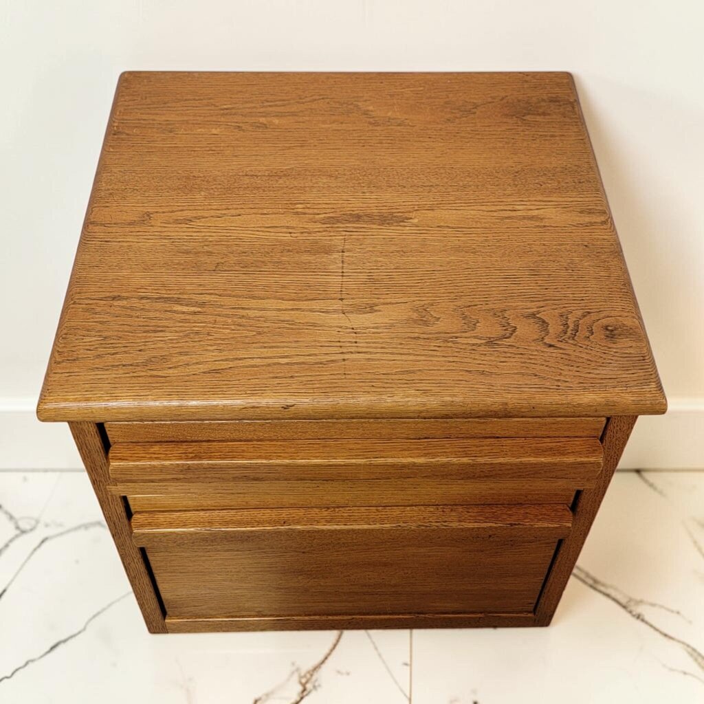 8548 Oak Two- Drawer Storage Cabinet