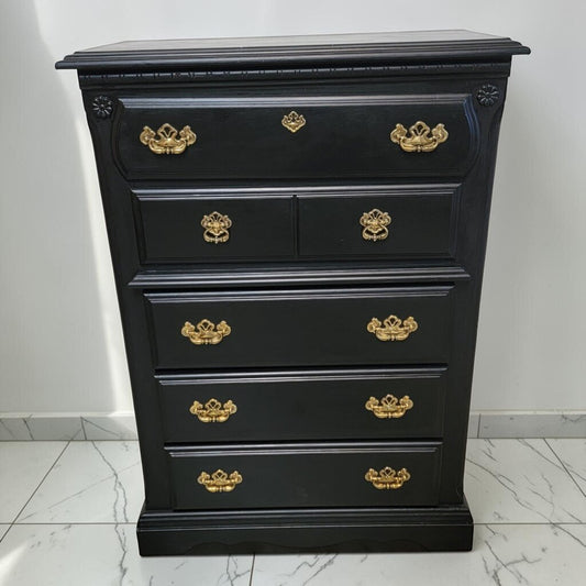 8549 Colonial Revival Black Chest of Drawers