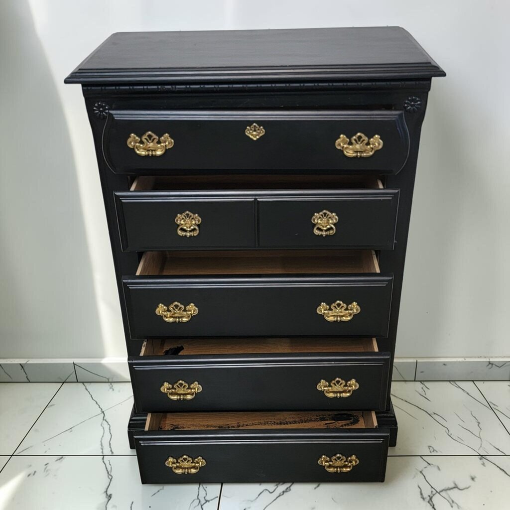 8549 Colonial Revival Black Chest of Drawers