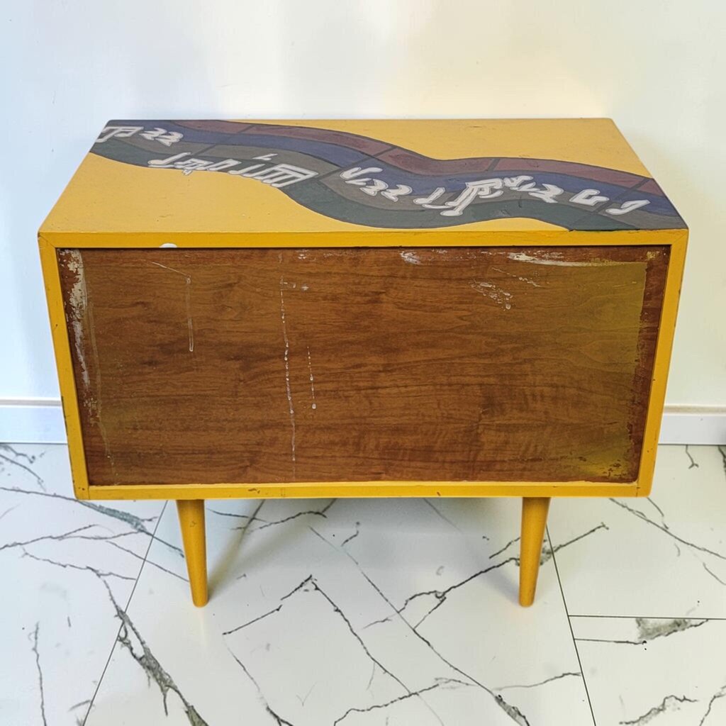 8553 Hand- Painted Mid Century Modern Two- Drawer Accent #Chest