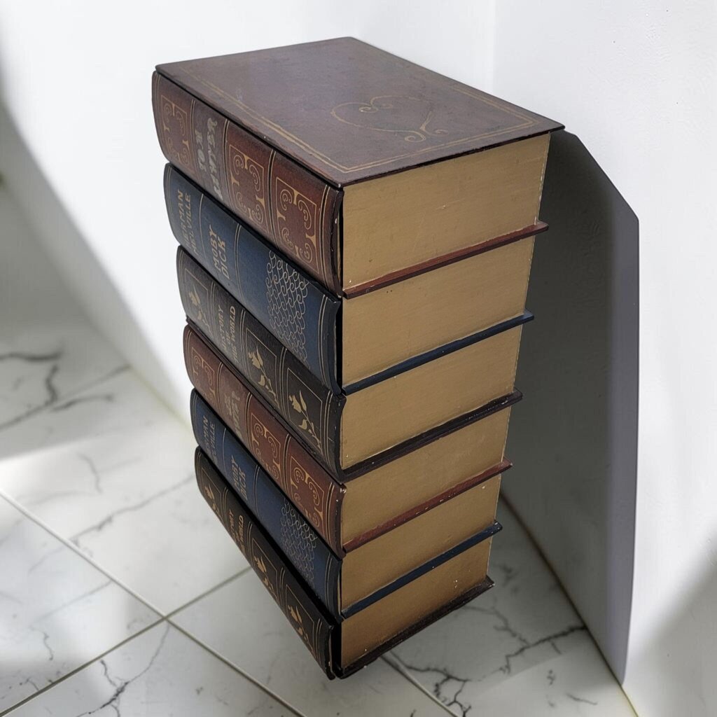 8560 Vintage Stacked Book Accent Chest