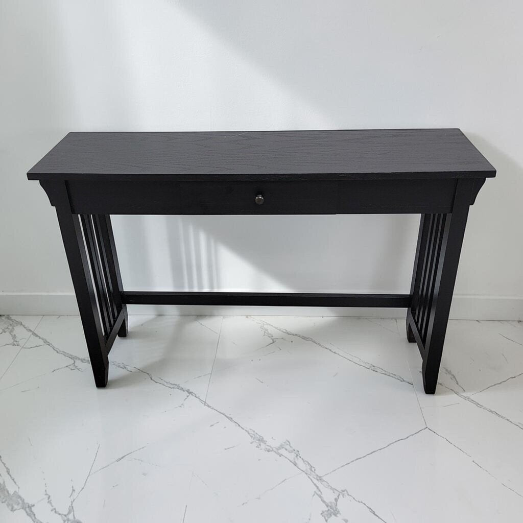 8562 Mission Style Black Console Table with Drawer