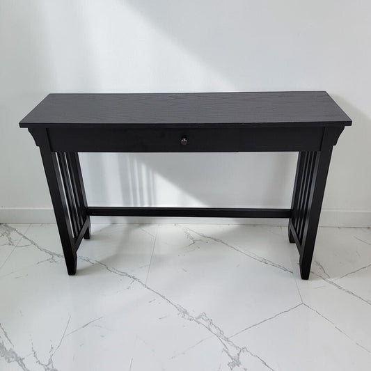 8562 Mission Style Black Console Table with Drawer