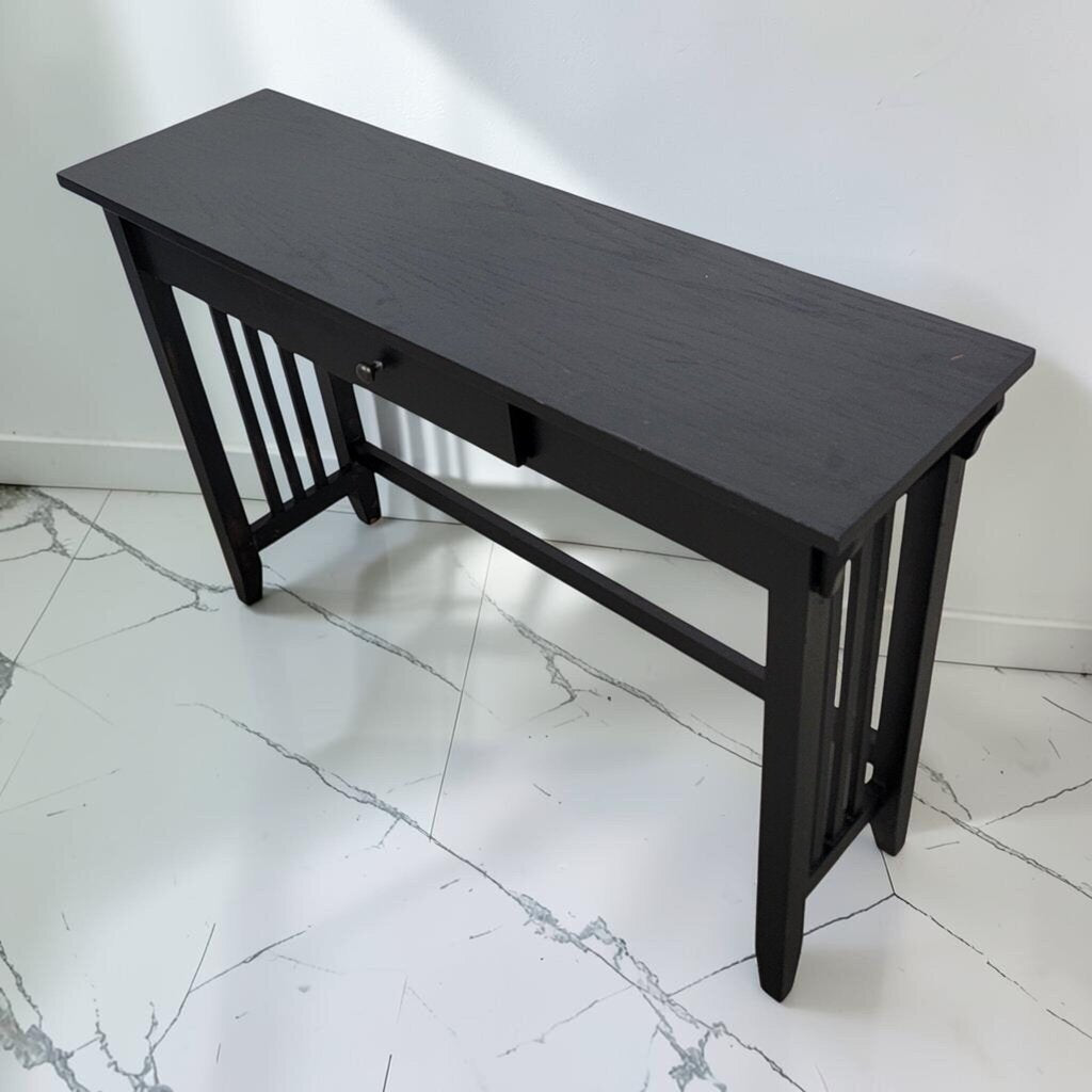 8562 Mission Style Black Console Table with Drawer