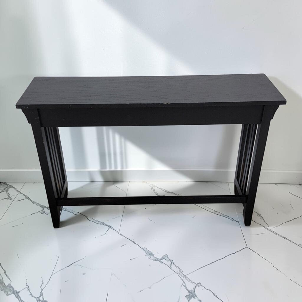 8562 Mission Style Black Console Table with Drawer