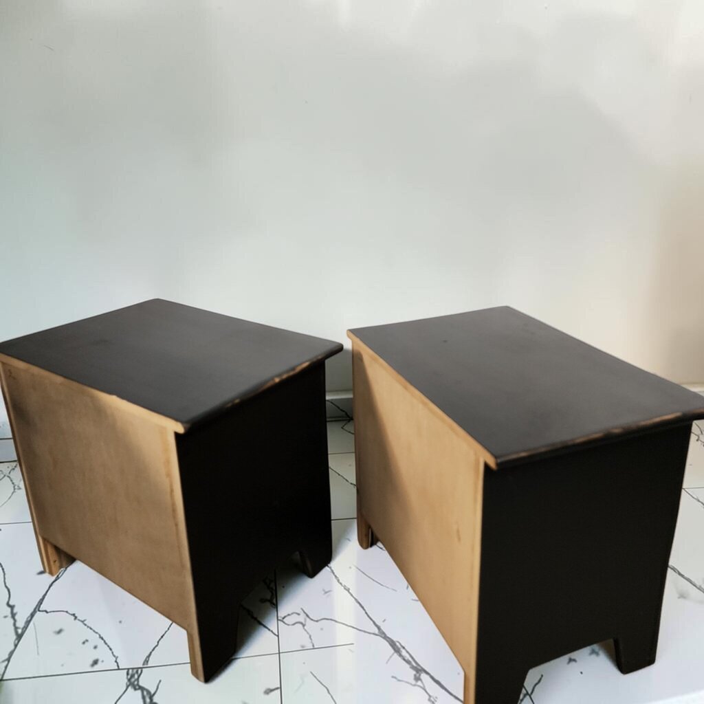 8571-8572 Rustic Black #Nightstand with 3 Drawers