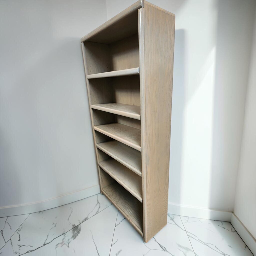 8576 Pickled Oak #Bookcase with Bullnose Edges