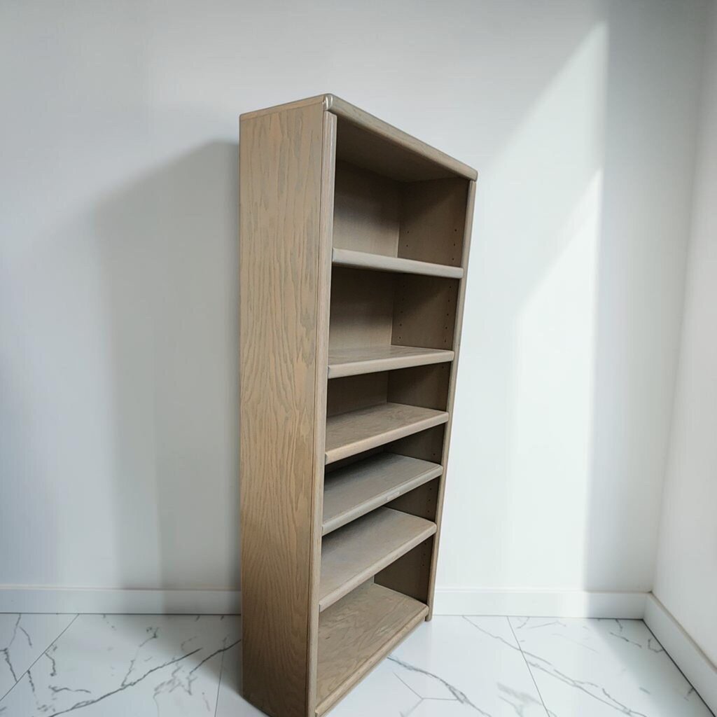 8576 Pickled Oak #Bookcase with Bullnose Edges