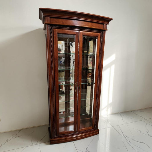 8579 Classic Dark Wood Curio Display Cabinet Used ~ FURNITURE