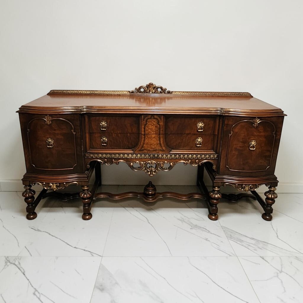 8581 Jacobean Revival Burl Walnut #Sideboard