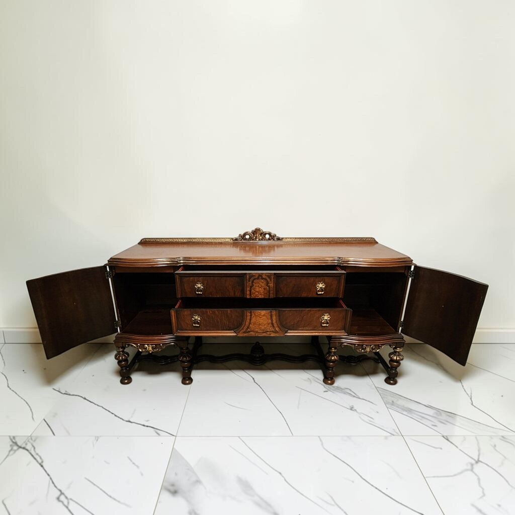 8581 Jacobean Revival Burl Walnut #Sideboard