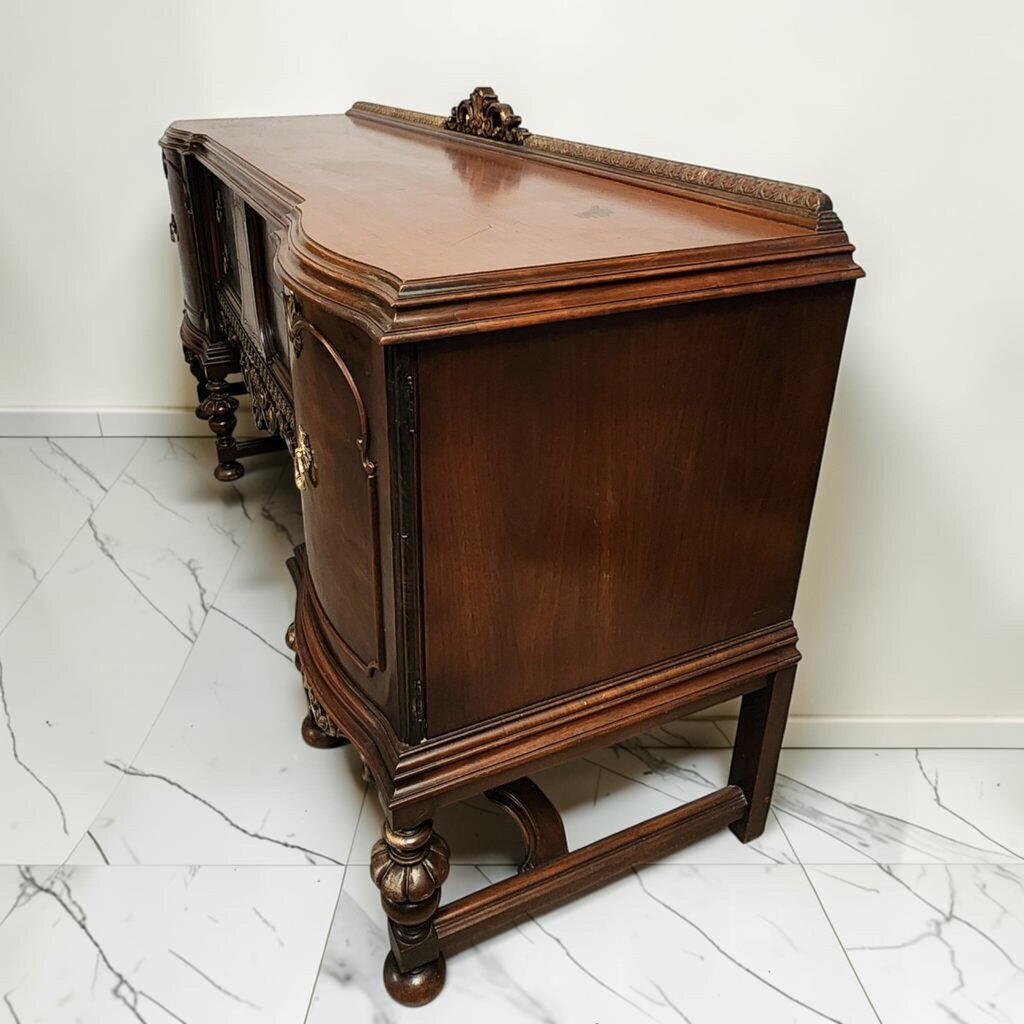 8581 Jacobean Revival Burl Walnut #Sideboard