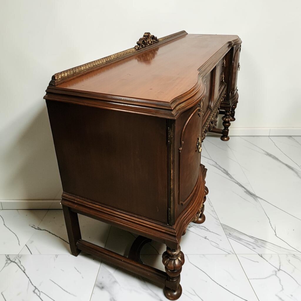8581 Jacobean Revival Burl Walnut #Sideboard