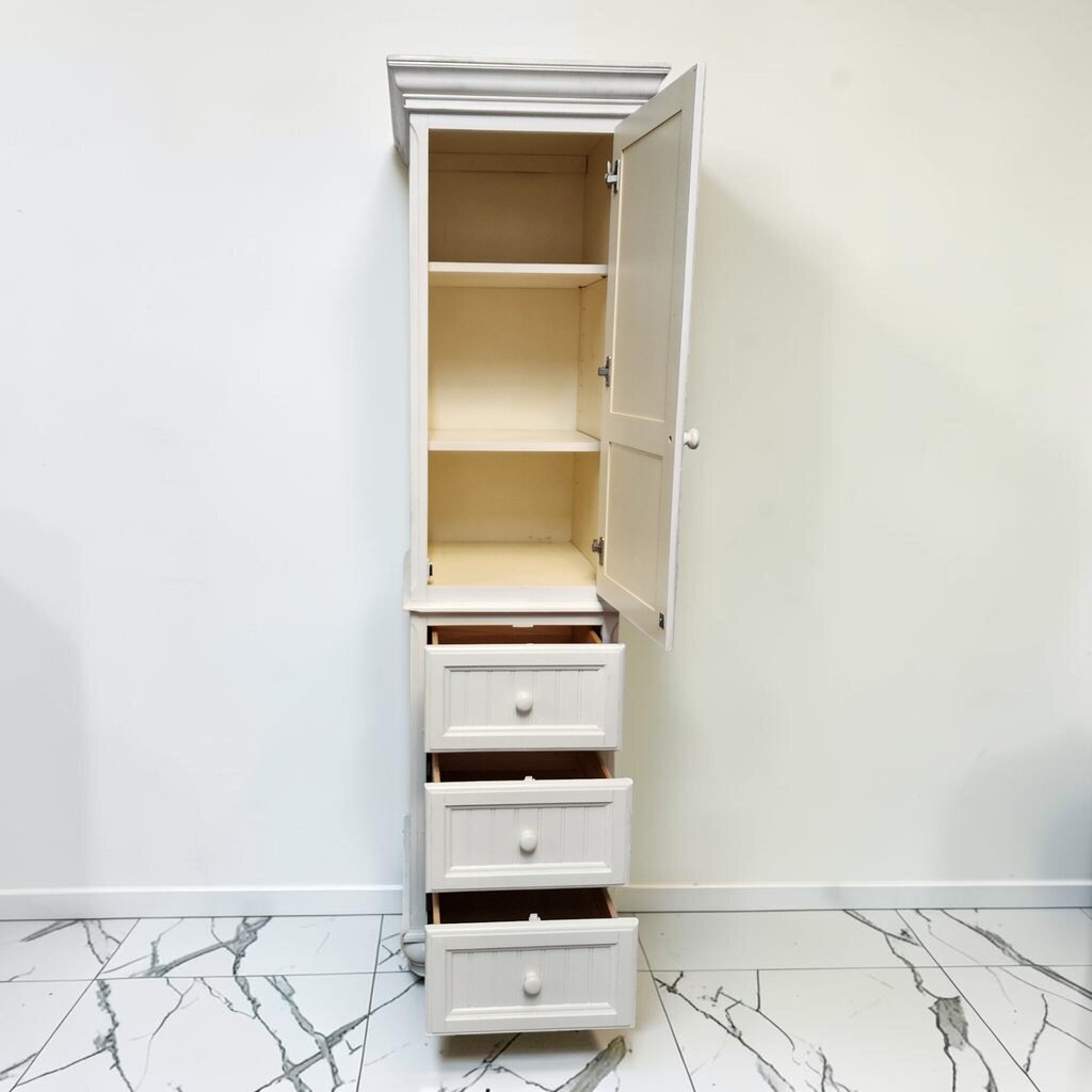 8582 White Bead Board Linen #Cabinet