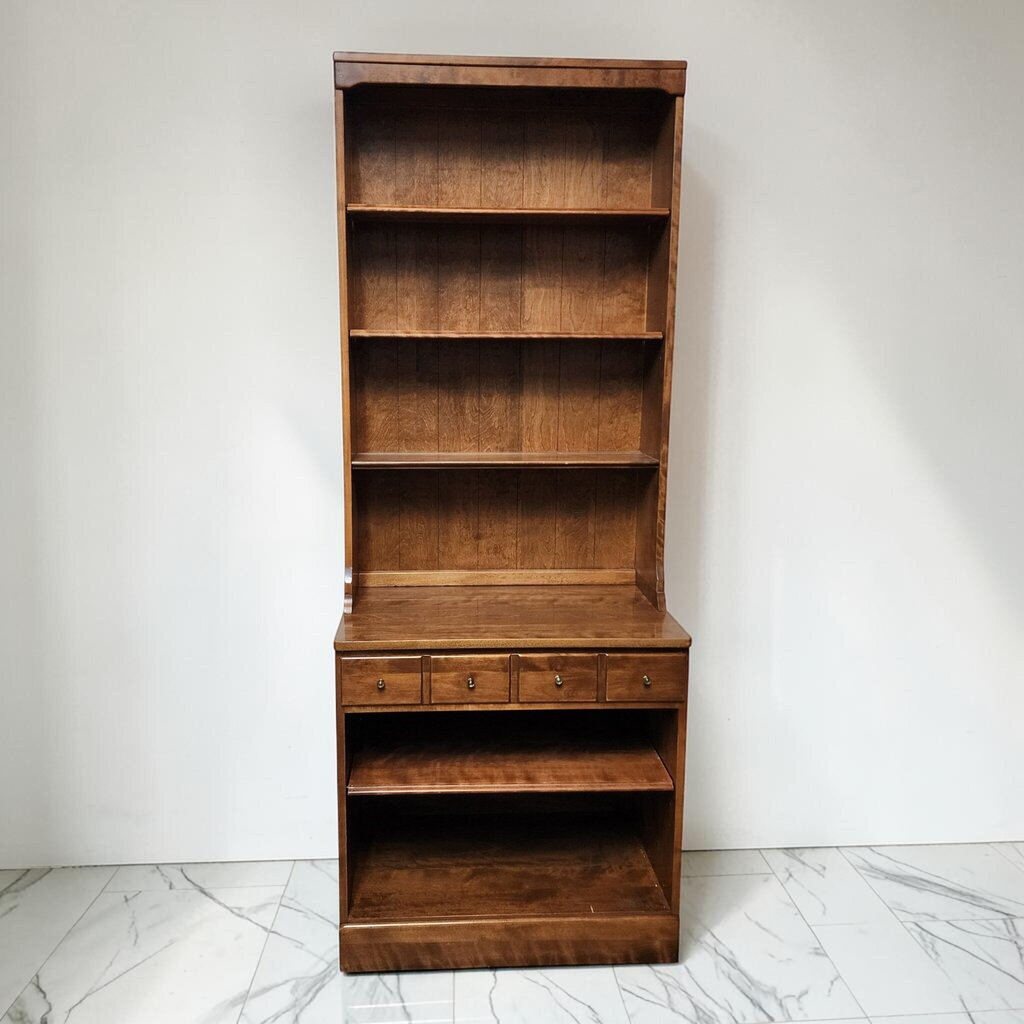 8584 Ethan Allen Colonial Revival Two-Piece Bookcase #Hutch