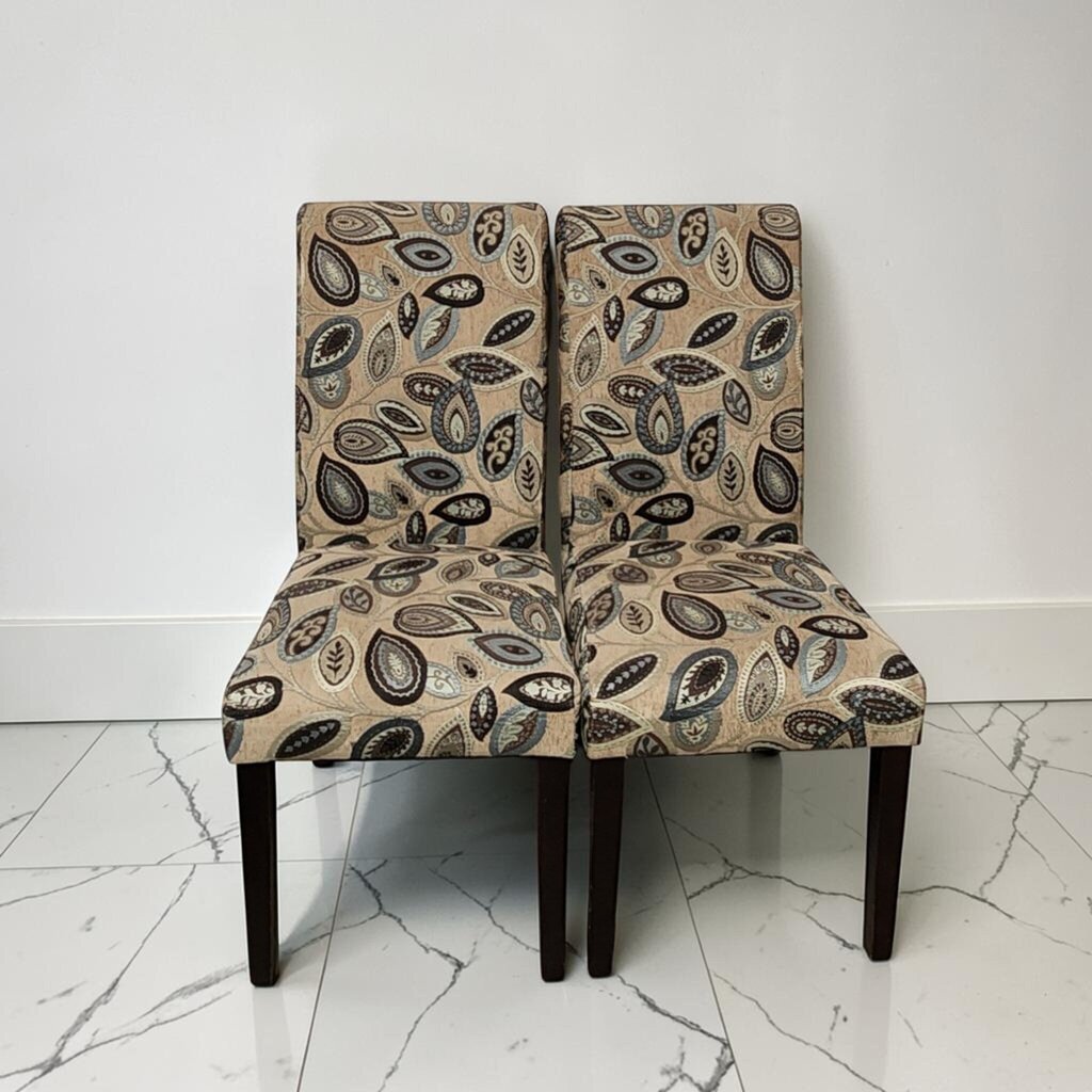 8588-8589 Scroll-Back Paisley Upholstered Dining Chairs