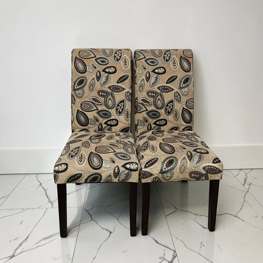 8588-8589 Scroll-Back Paisley Upholstered Dining Chairs Used ~ FURNITURE