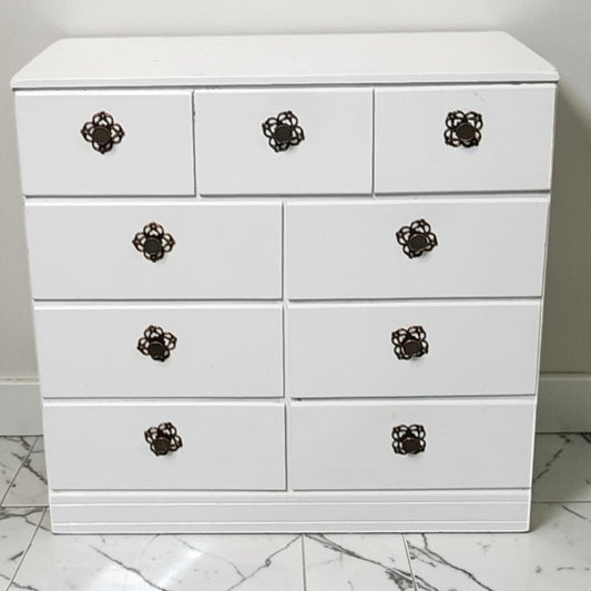 8592 Vintage White Chest Used ~ FURNITURE