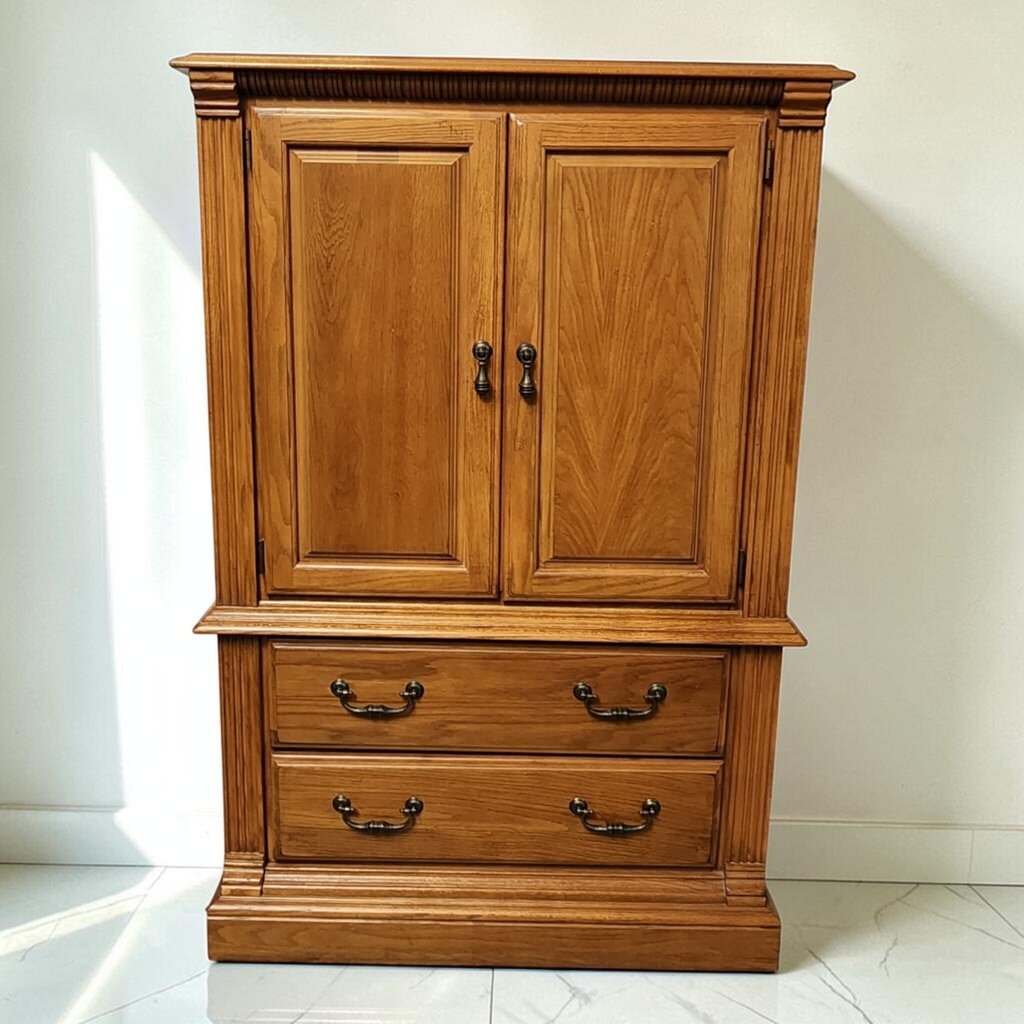 8594 Oak Media Armoire