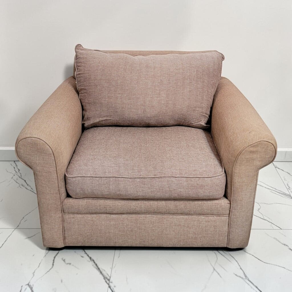 8596 Oversized Tan Herringbone #Armchair
