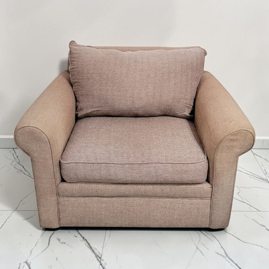 8596 Oversized Tan Herringbone #Armchair