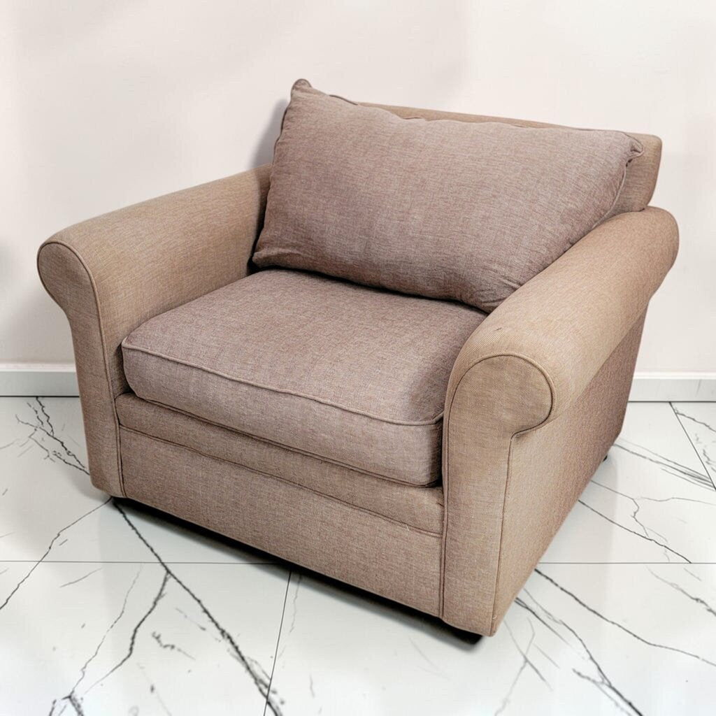 8596 Oversized Tan Herringbone #Armchair