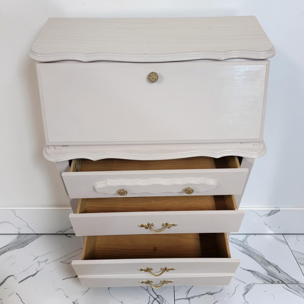 8598 Painted French Provincial Secretary #Desk