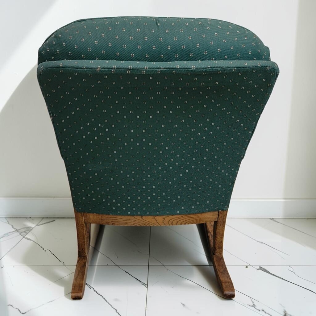 8609 Colonial Revival Upholstered Oak Rocking #Chair ~ FURNITURE