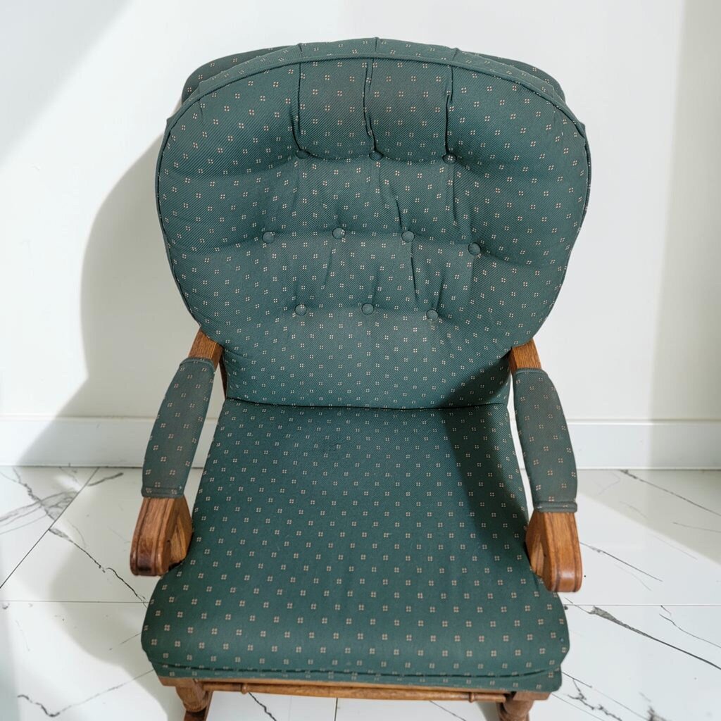 8609 Colonial Revival Upholstered Oak Rocking #Chair ~ FURNITURE