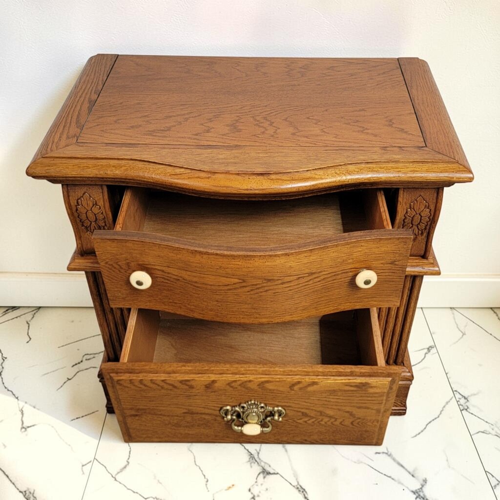8613 Country French Solid Oak 2 Drawer Nightstand ~ FURNITURE